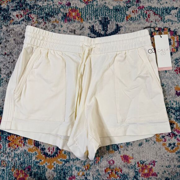CALIA Journey Collection Knit Trapunto Mid-Rise 3.5" Short Unbleached Size S NWT - Picture 1 of 6